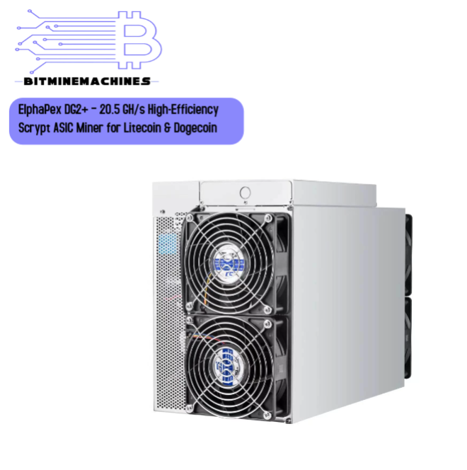 ElphaPex DG2+ – 20 5 GH/s High Efficiency Scrypt ASIC Miner for Litecoin & Dogecoin
